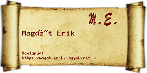 Magát Erik névjegykártya